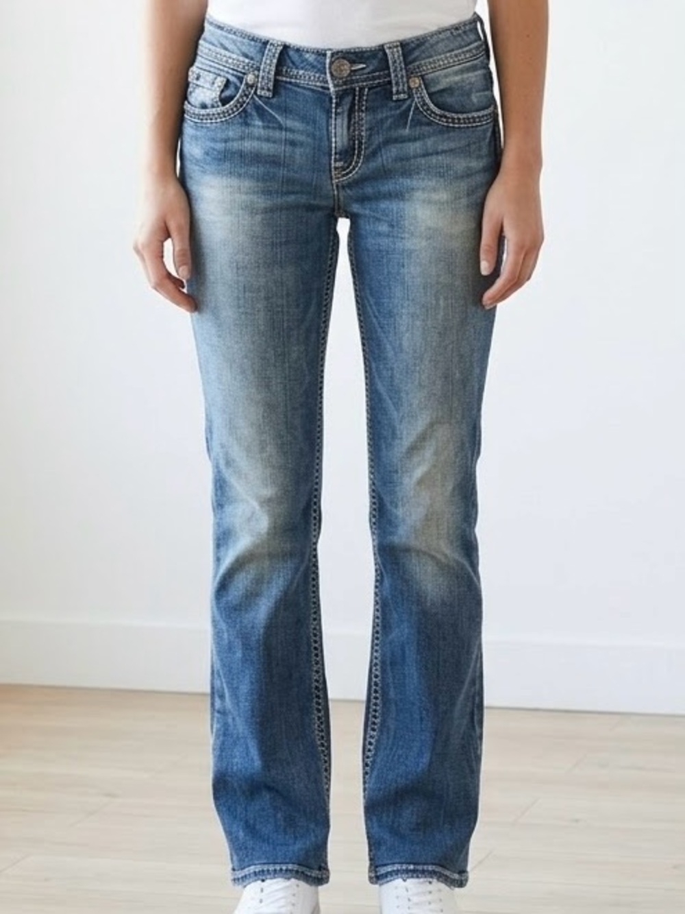 Silver Jeans Co Suki Surplus Bootcut Low Rise Denim Blue Jeans Plus Size 18 L30⁠